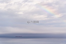 灰色的天空,灰色,海
