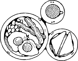 早餐,鸡蛋,咸肉