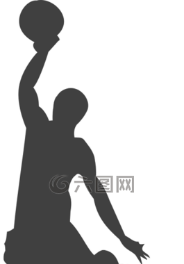 侧影,篮球,球员