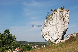 岩,漂砾,孤