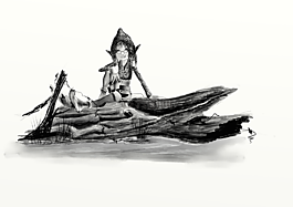 绘图,黑白色,艺术