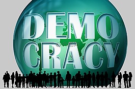 民主,拥抱,人类