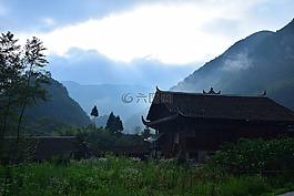 风景,阳光,老房子