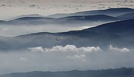 远程,山,地平线