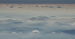 远程,山,地平线