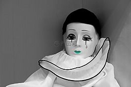 瓷俑,肖像,可悲的小丑