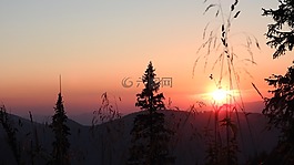 到了晚上,国家,日落