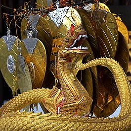 龙,叶子,黄金