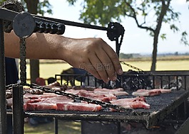 满足,肉,烤