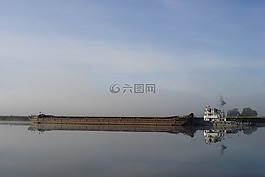 驳船,水,伏尔加