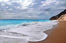 海滩,预订,希腊