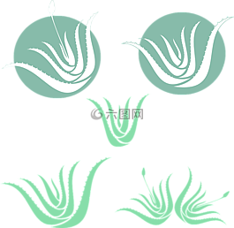 芦荟精华素,绿色,剪影