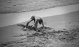 海滩,儿童,游戏