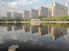 公园,湖泊,建筑