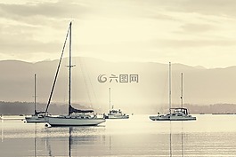 锚定,船,海洋