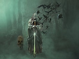 魔术师,森林,狼