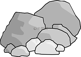 岩,巨砾,石