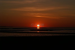 日落,瓦登海,北海