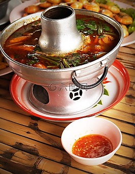 食品,泰国汤shrim,酸甜可口的泰国汤
