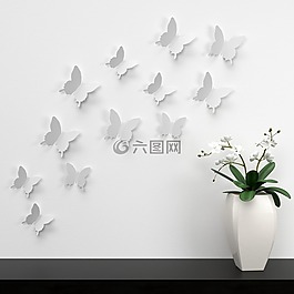 蝴蝶,墙,装饰