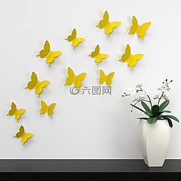 蝴蝶,墙,装饰