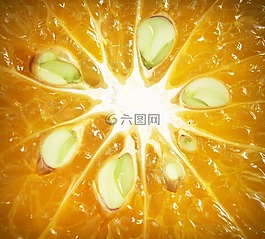 橙色,水果,切片