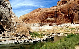 峡谷,鲍威尔湖,石砂