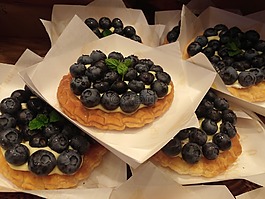 华夫饼,蓝莓,新鲜