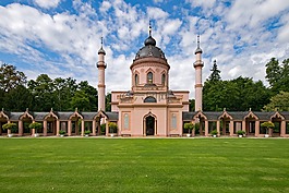 红色清真寺,schlossgarten,schwetzingen