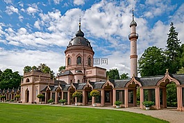红色清真寺,schlossgarten,schwetzingen