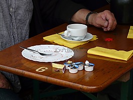 咖啡桌,甜点,吃掉
