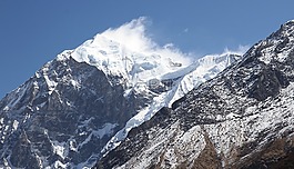 山,雪,山峰