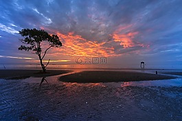 底,海滩,很好