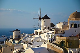 希腊,圣托里尼,风车