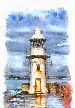 轻的房子,brixham,海
