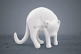 猫石膏,白猫,石膏