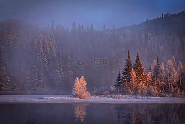冬天风景,雪,山