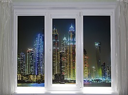 窗口,城市,照片