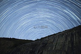 夜晚的天空,六角岩,繁星点点