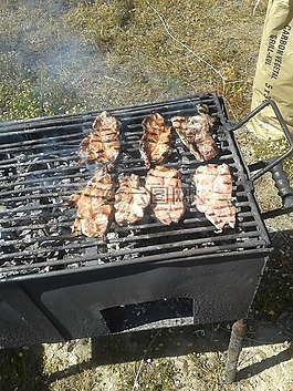 烧烤,余烬,肉类