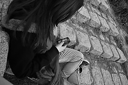 女孩,移动,智能手机