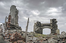 废墟,老,建设