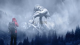 人类,雪,冬天