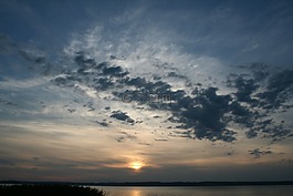 巴拉顿湖,湖,日落