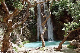 瀑布,峡谷,湖