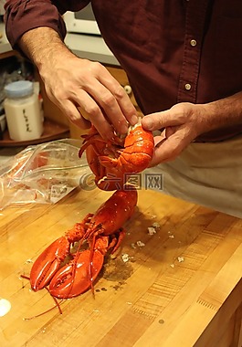 龙虾,烹饪,海鲜
