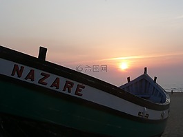 渔船,海滩,海