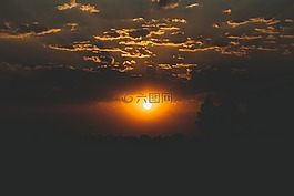 日落,溶胶,米纳斯