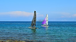 双体船,帆船,海