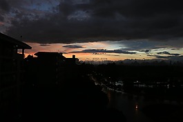 雨后,晚霞,乌云